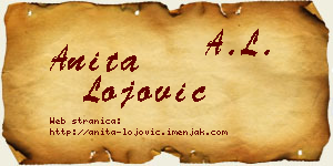 Anita Lojović vizit kartica